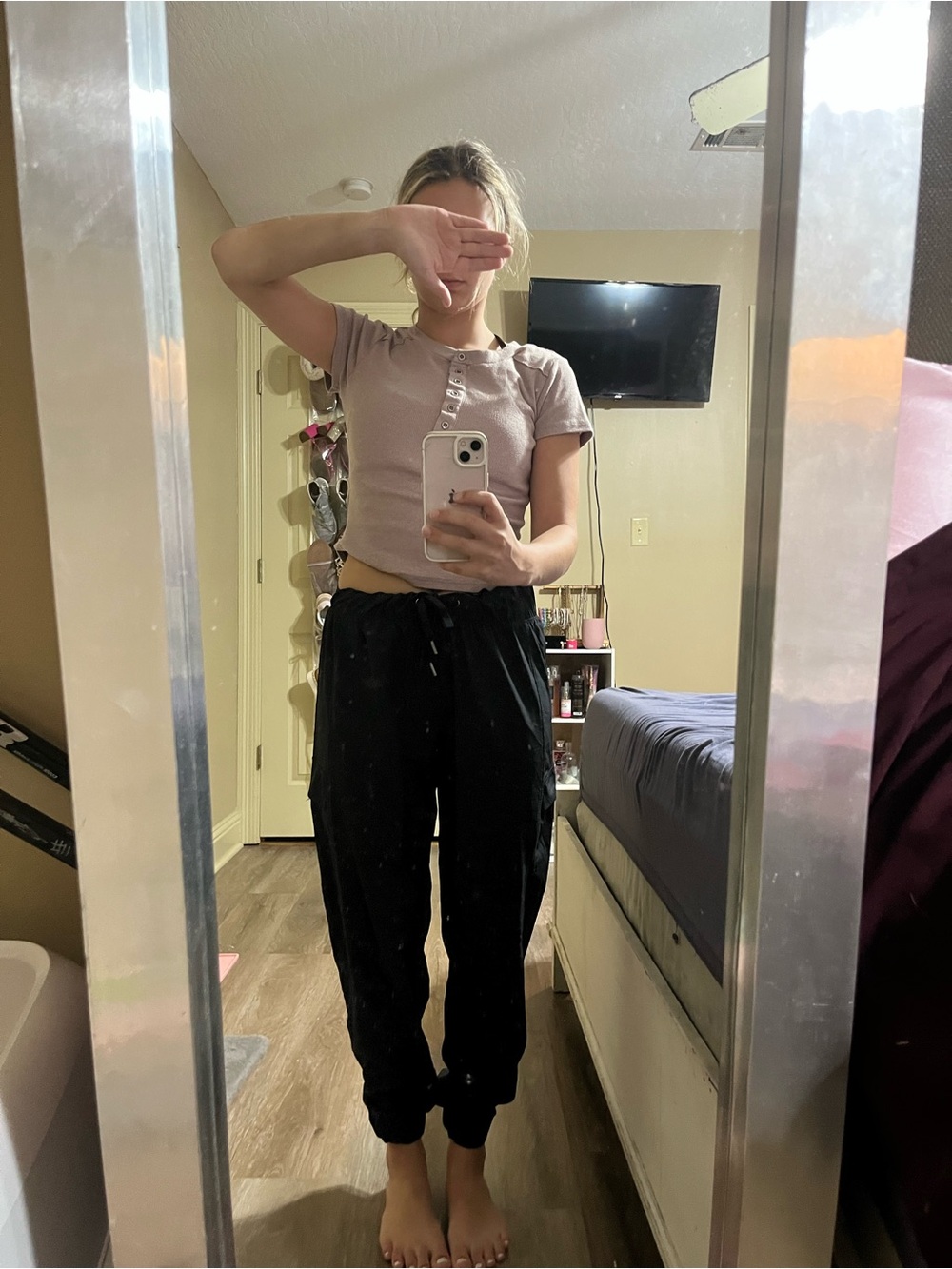 Everyday Black Jogger Pants with Drawstring Waist